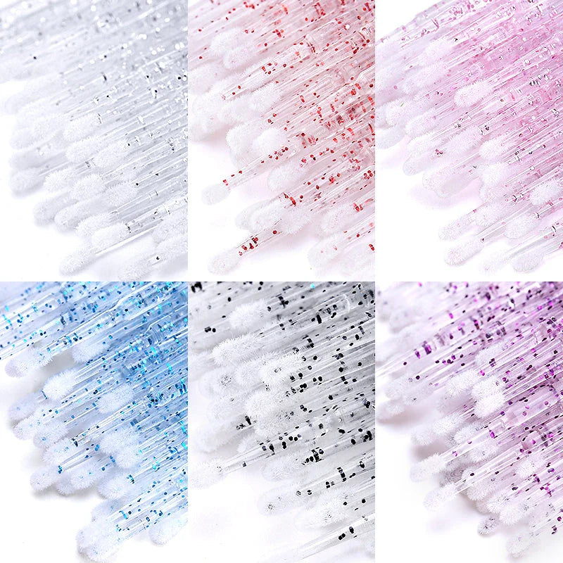 Trendha Crystal Disposable Micro Brush Lash Removing Wands for Eyelash Extension