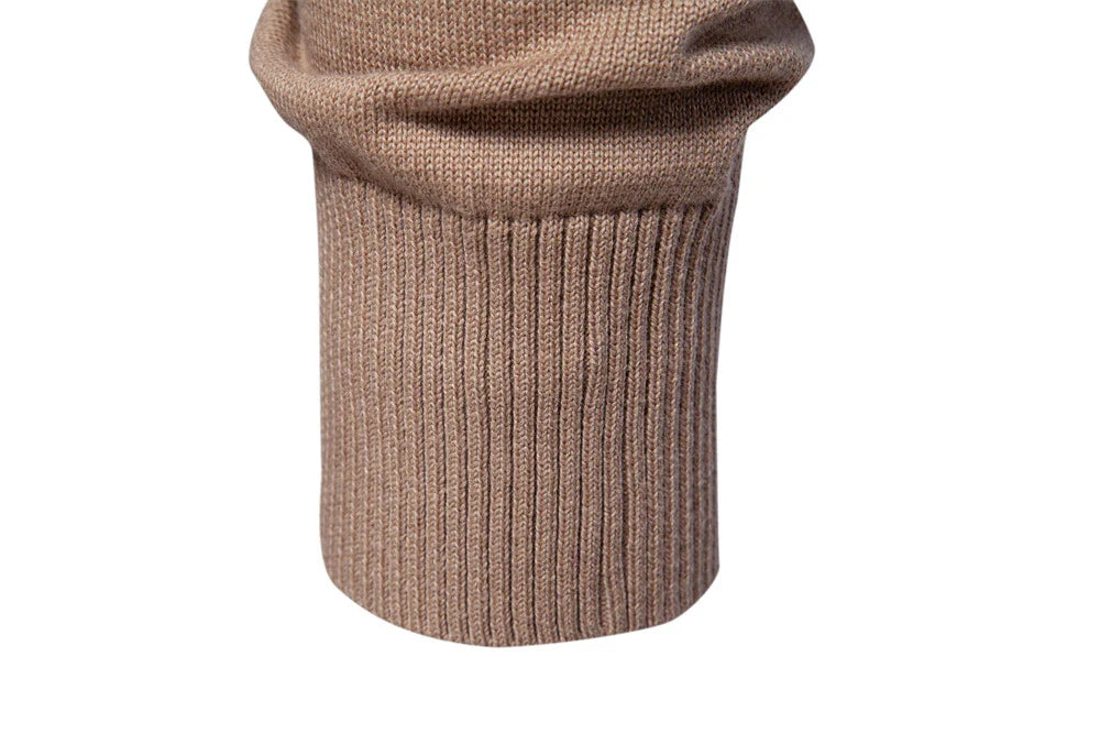 Autumn and Winter Half Zipper Sweater in various colours, including green, dark blue, khaki, and light grey