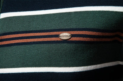 Autumn and Winter Half Zipper Sweater in various colours, including green, dark blue, khaki, and light grey