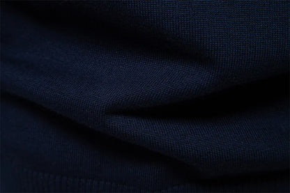 Autumn and Winter Half Zipper Sweater in various colours, including green, dark blue, khaki, and light grey