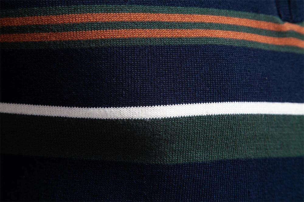 Autumn and Winter Half Zipper Sweater in various colours, including green, dark blue, khaki, and light grey