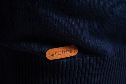 Autumn and Winter Half Zipper Sweater in various colours, including green, dark blue, khaki, and light grey