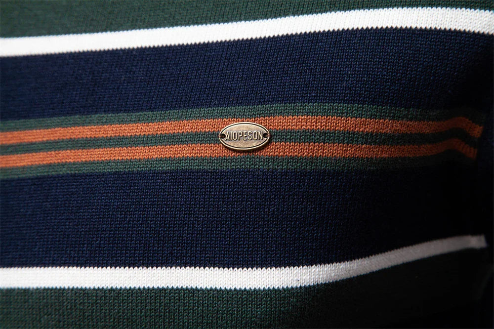 Autumn and Winter Half Zipper Sweater in various colours, including green, dark blue, khaki, and light grey