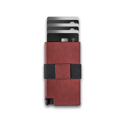 Trendha Men's Anti-theft Brush With Card Holder Top Layer Genuine Leather - Available in Coffee, Navy Blue, Black, and Burgundy
