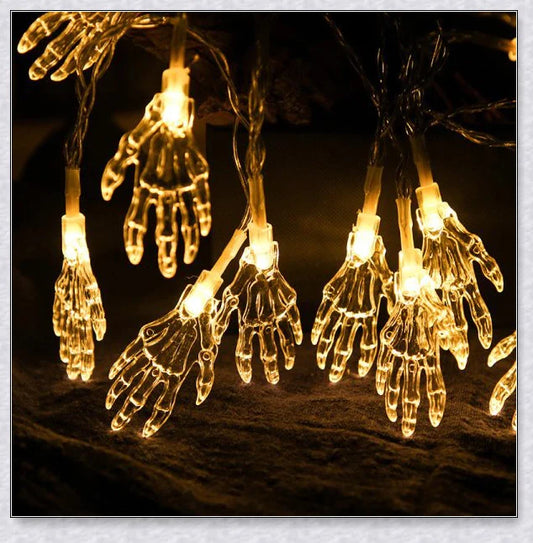 Starbones Solar LED Halloween Skeleton Hand Lamp String - Spooky and Stunning Outdoor Decoration