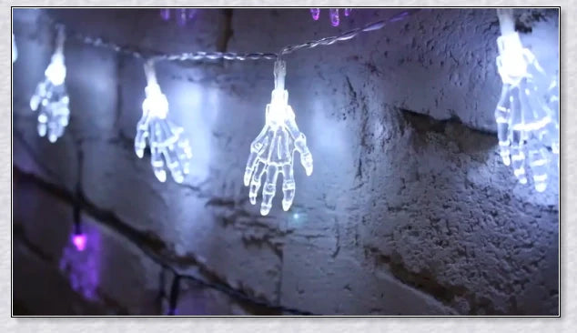 Starbones Solar LED Halloween Skeleton Hand Lamp String - Spooky and Stunning Outdoor Decoration