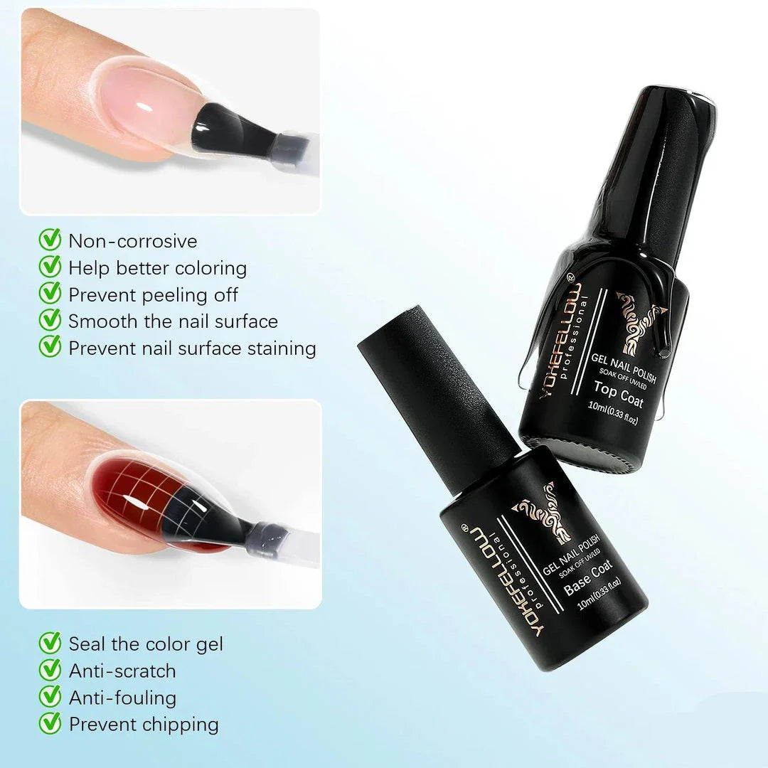 6Pcs Gel Nail Polish Set with a sophisticated palette of gray, glitter, and blue shades for creating elegant and long-lasting manicures