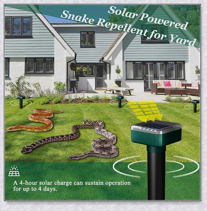 The Advanced Solar Electronic Snake Repeller - A solar-powered device that uses ultrasonic waves to safely repel snakes, moles, and other burrowing pests from your garden