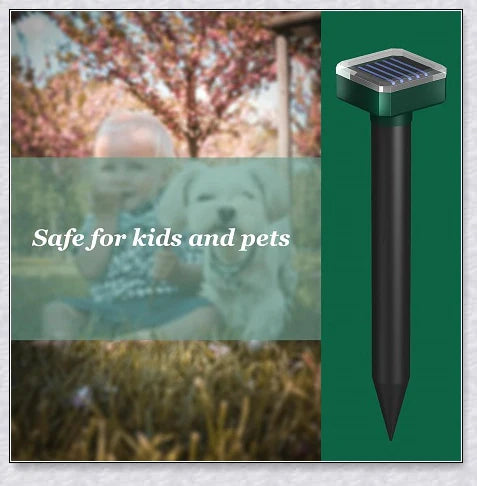 The Advanced Solar Electronic Snake Repeller - A solar-powered device that uses ultrasonic waves to safely repel snakes, moles, and other burrowing pests from your garden