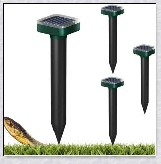 The Advanced Solar Electronic Snake Repeller - A solar-powered device that uses ultrasonic waves to safely repel snakes, moles, and other burrowing pests from your garden