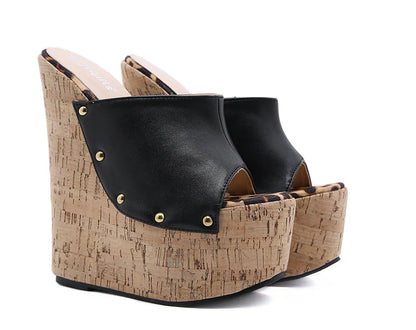 Trendha transparent rivet high-heeled sandals in black, featuring a unique design and premium materials for a stylish and comfortable footwear option.