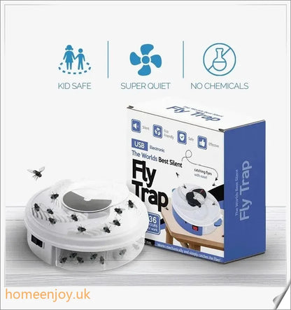 Automatic Electronic Fly Trap with high-efficiency circular feeding system to easily and safely catch flies