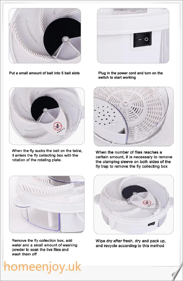 Homeenjoy_UK Automatic Electronic Fly Trap: Catch Flies the Easiest and Fastest Way Possible!