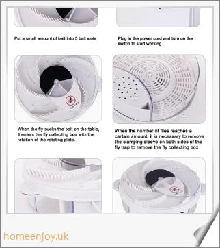 Automatic Electronic Fly Trap with high-efficiency circular feeding system to easily and safely catch flies