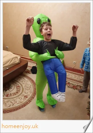 Eeky Halloween Inflatable Alien Costume - Unique optical illusion design for attention-grabbing fun and cosplay