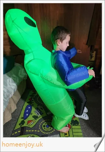 Eeky Halloween Inflatable Alien Costume - Unique optical illusion design for attention-grabbing fun and cosplay
