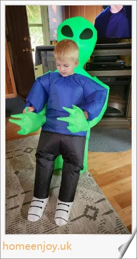 Eeky Halloween Inflatable Alien Costume - Unique optical illusion design for attention-grabbing fun and cosplay