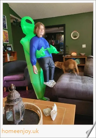 Eeky Halloween Inflatable Alien Costume - Unique optical illusion design for attention-grabbing fun and cosplay
