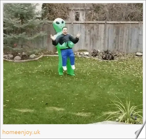 Eeky Halloween Inflatable Alien Costume - Unique optical illusion design for attention-grabbing fun and cosplay