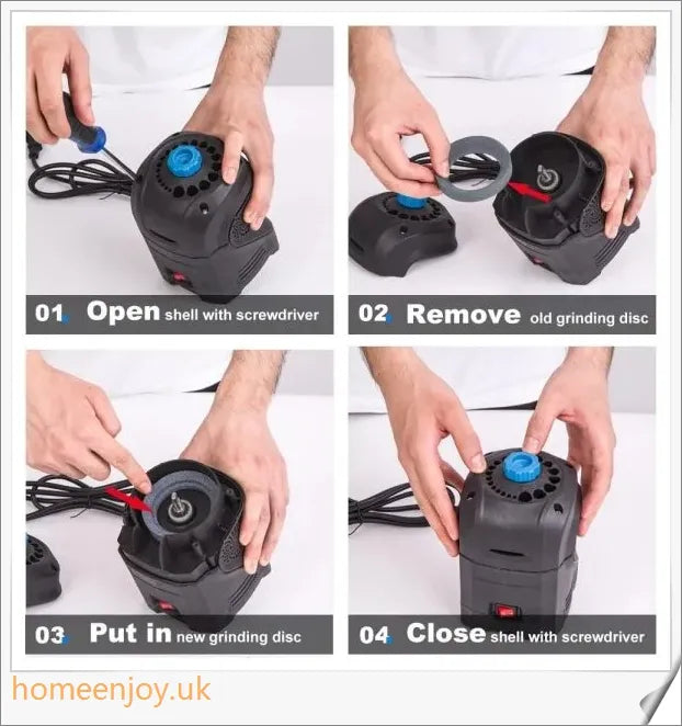A compact drill bit sharpener with a high-strength shell and anti-slip base for stable and reliable sharpening of various drill bit types.