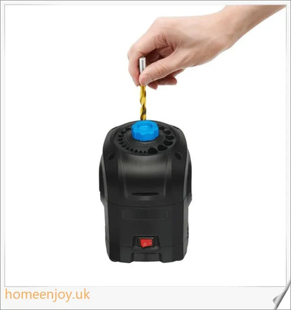 A compact drill bit sharpener with a high-strength shell and anti-slip base for stable and reliable sharpening of various drill bit types.