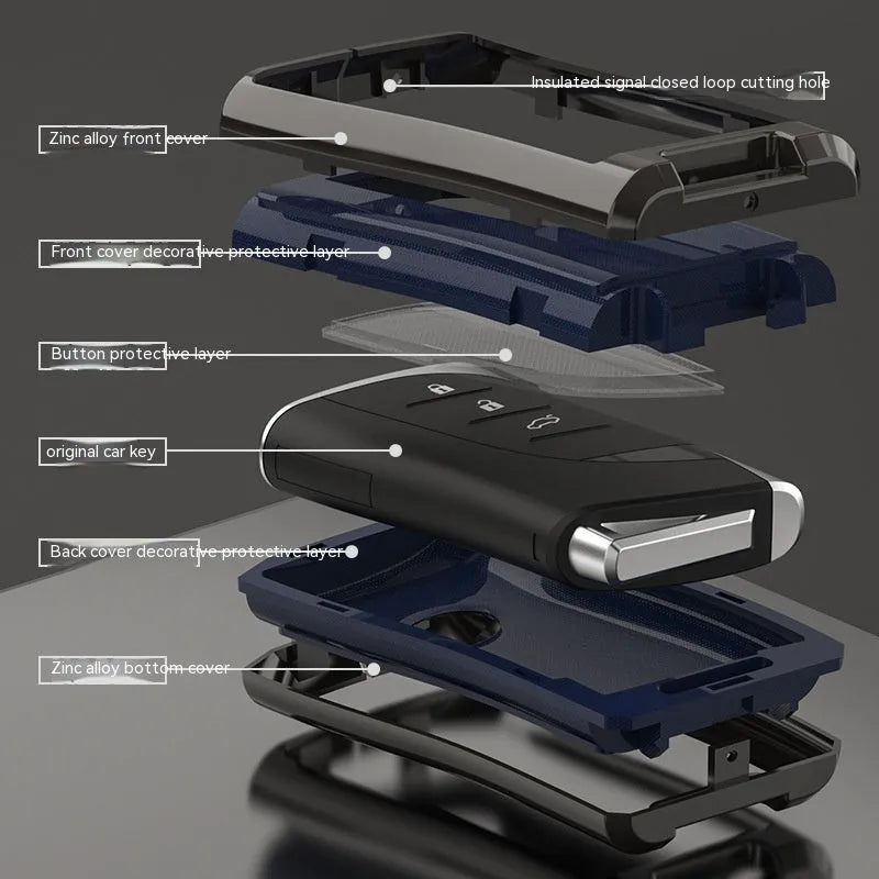 Zinc alloy and TPU Lexus car key case in multiple colours: black, white, brown, blue, green.