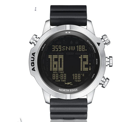 Black and white dial smart watch with 48mm case and M/L strap for outdoor sports altitude monitoring