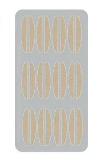 Box of no glue eyelid stickers in non-woven fabric, showing L, M, and S size options.