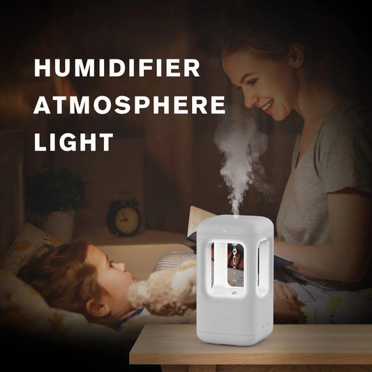 Whisper-Quiet Cool Mist Humidifier with Ambient Light - Premium Home Humidifier with Mesmerizing Droplet Backflow Design