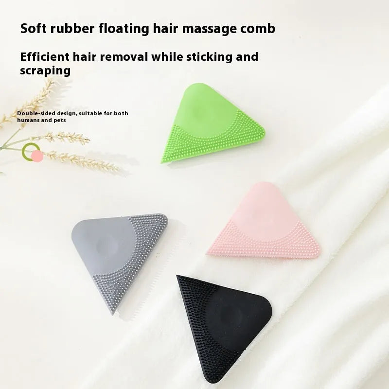 PTE pet hair scraper comb brush in avocado green colour for grooming cats dogs and removing fur from fabrics