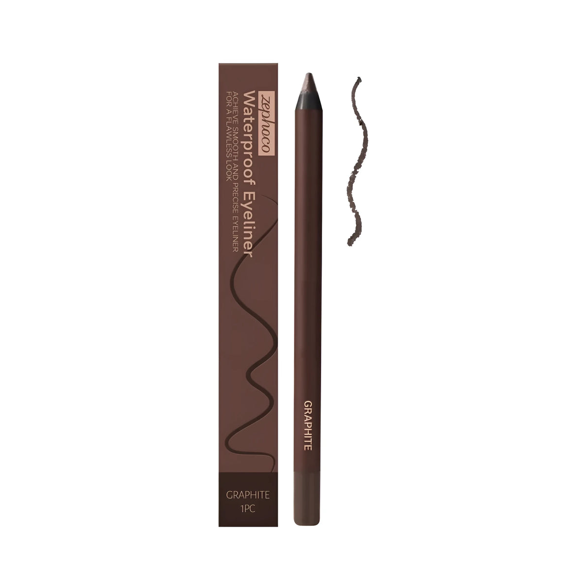 Waterproof liquid eyeliner pen in seven colours showing the fine-tip brush.