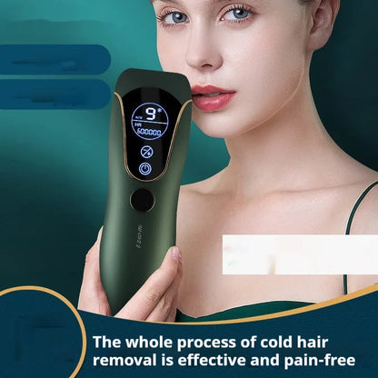 Freezing point hair removal device in Sundial green, pink or white colour for whole body use