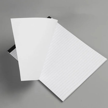 A4 tearable notebook showing grid paper pages and wireless adhesive binding for clean sheet removal