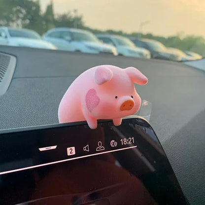 Cartoon pig resin car accessory for dashboard decoration in one of 8 available styles