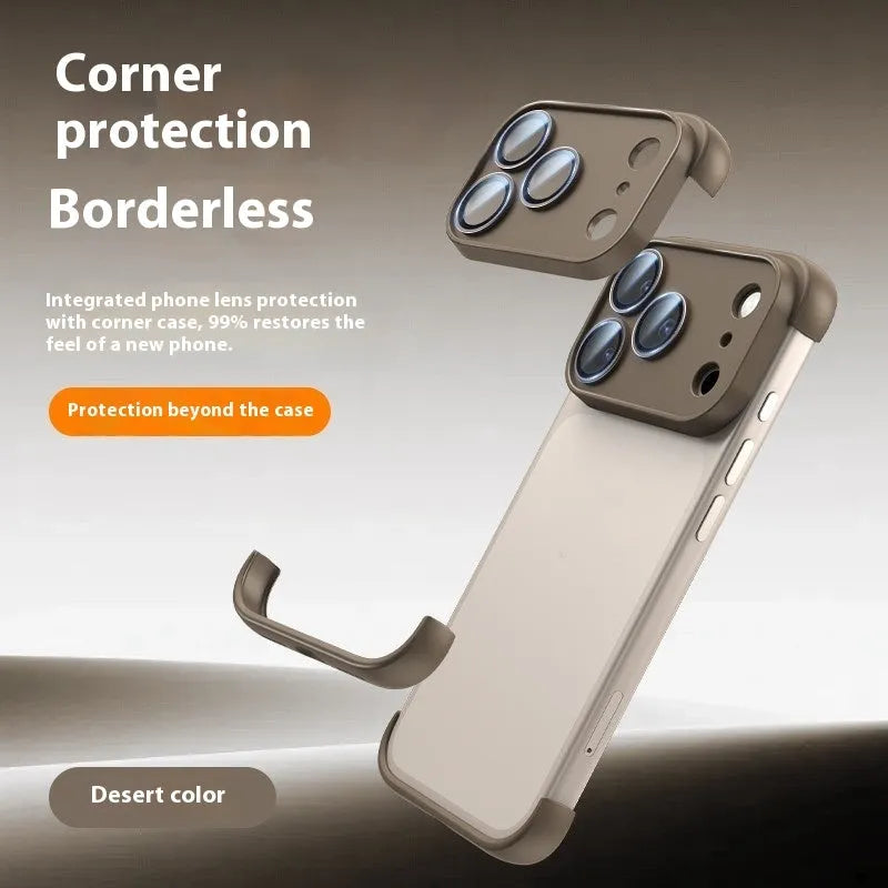 Simple personality shell case for iPhone 17 series in black, orange, grey, or desert colour