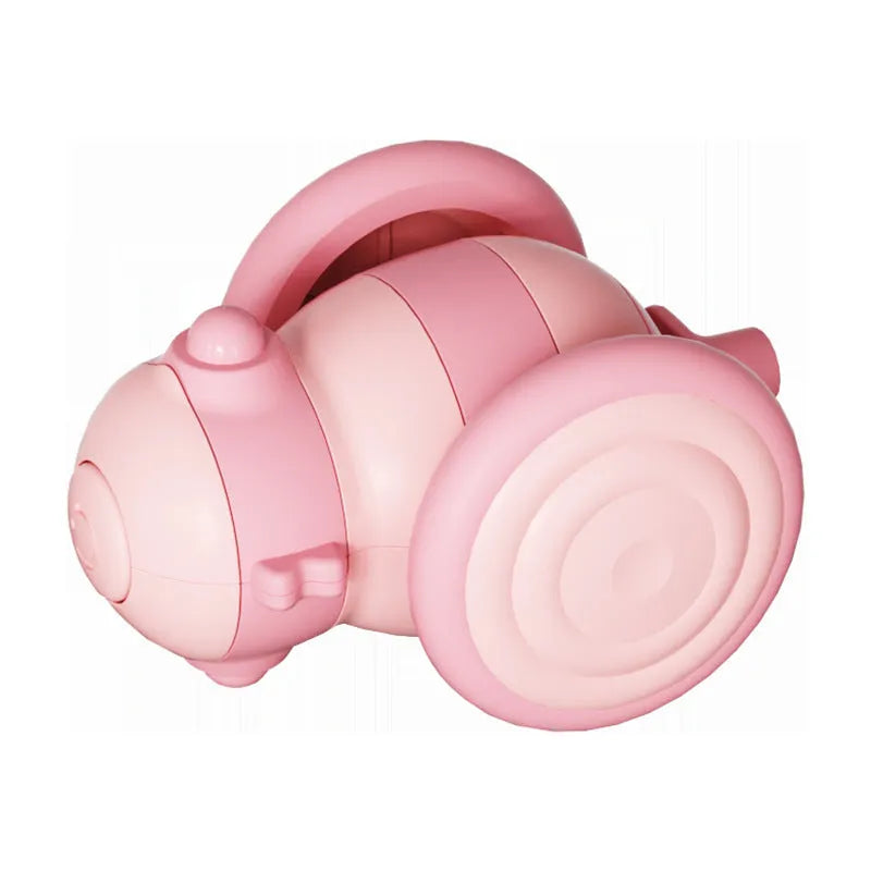 Electric cat toy with bee design and feather teaser in pink or yellow colour options