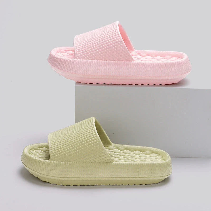 Comfortable and stylish EVA flip flops in various colors with unique rhombus stripe design