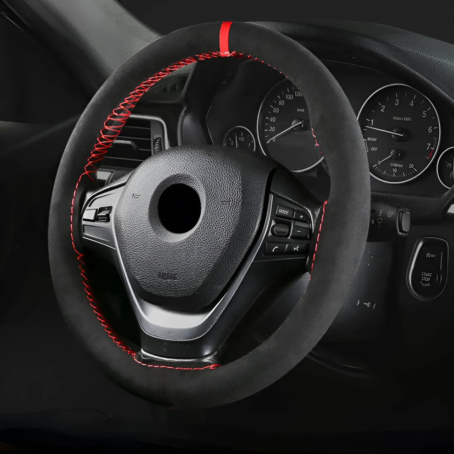Suede wool microfiber automobile steering wheel cover with 38cm diameter universal fit
