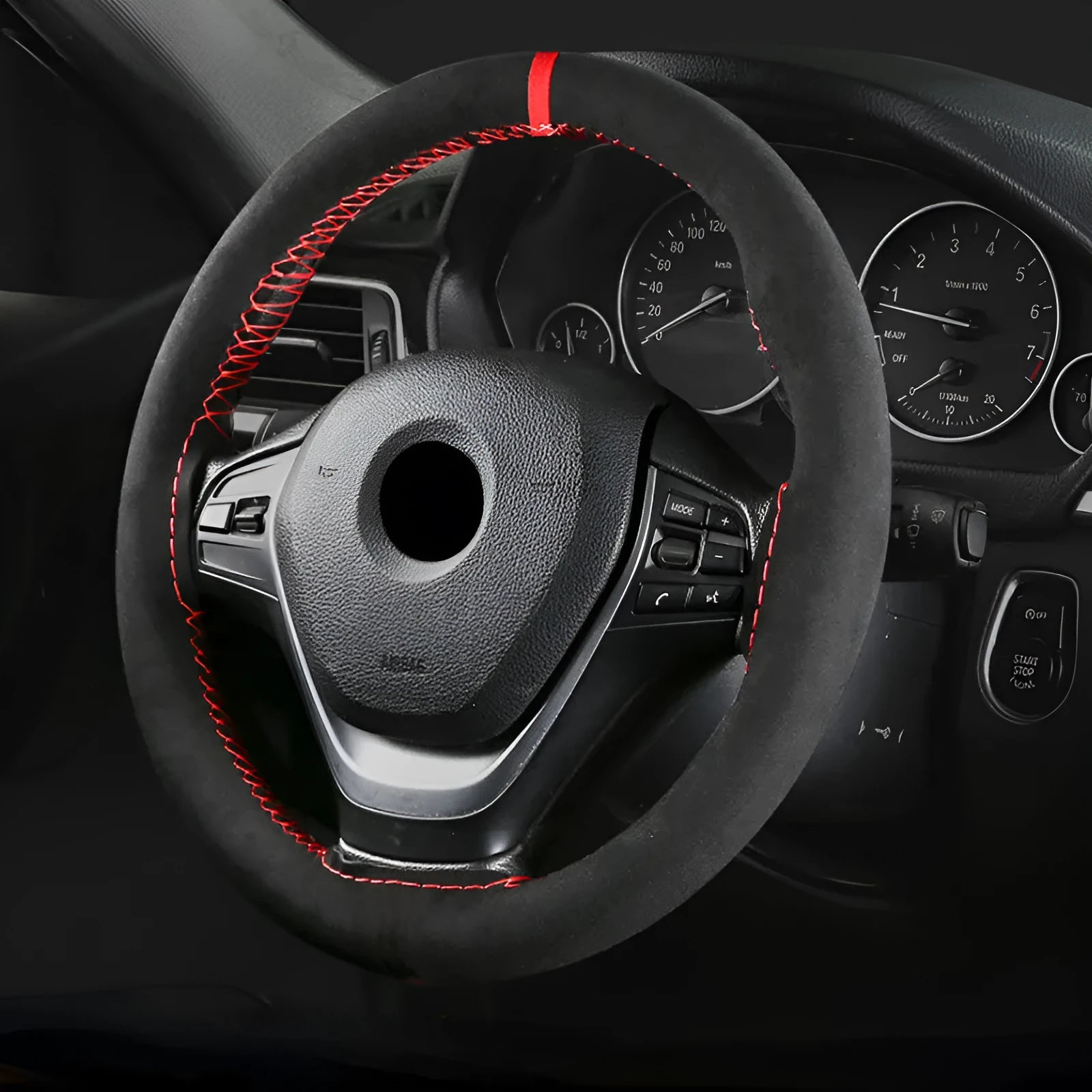 Suede wool microfiber automobile steering wheel cover with 38cm diameter universal fit