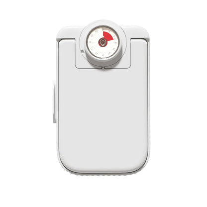 White automatic pet feeder with timer display, ice crystal cooling box, and modular connectors.