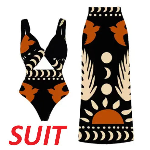 Women's black and yellow one-piece swimsuit made from polyester for beachwear