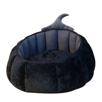 Halloween pumpkin design cat nest pet bed in orange or black cloth fabric