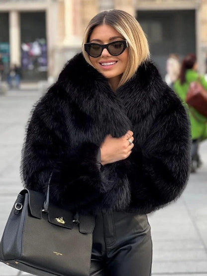 Cozy and stylish plush winter coat for women in various colors and sizes