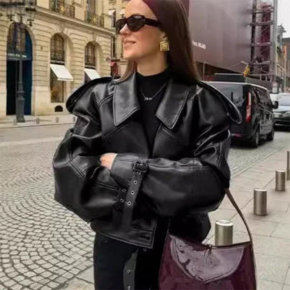 Stylish leather jacket in a range of classic British colours, featuring a unique cropped design and soft, supple material for all-day comfort