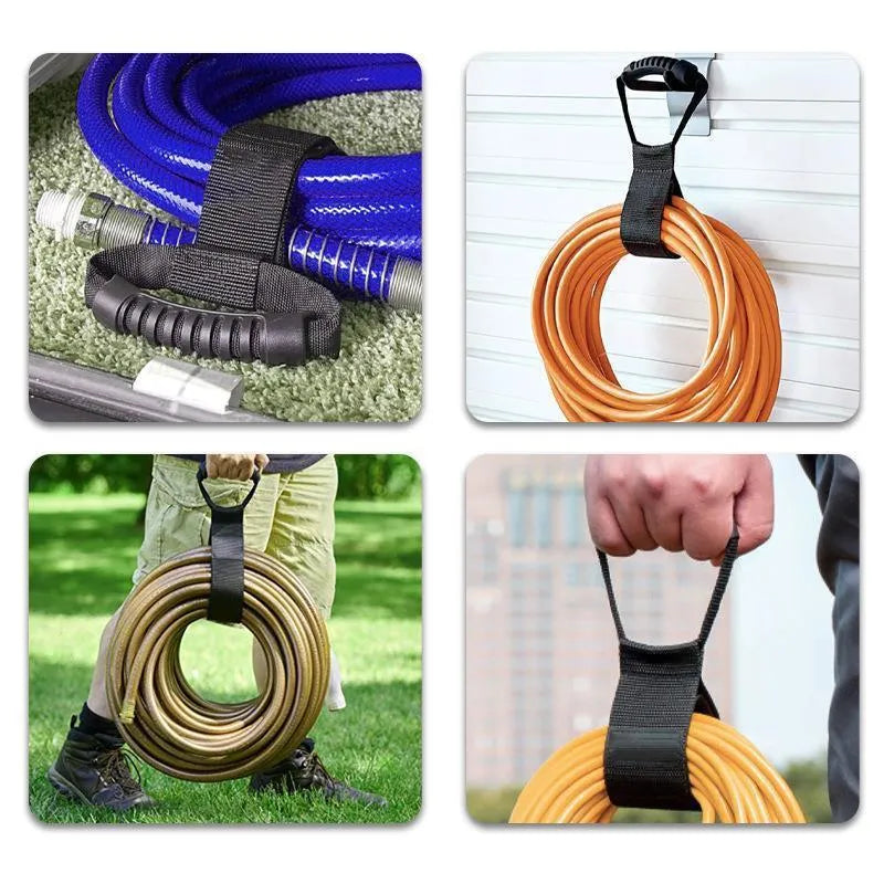 Portable heavy-duty nylon storage strap with Velcro handle for outdoor products, available in S, M, and L.