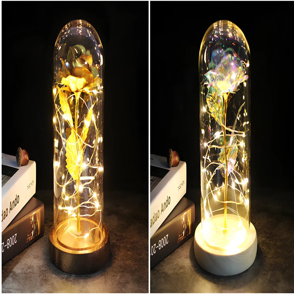 Little Prince Rose Glass Cover with 20cm diameter dome protecting plastic flower arrangement