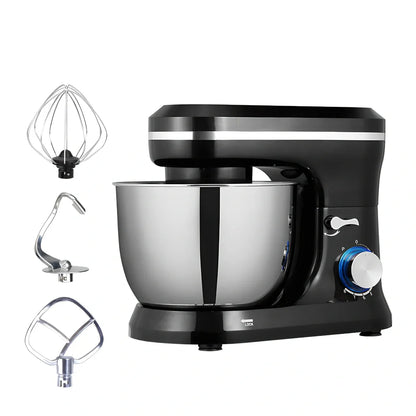 Black Chef's Cream Blender Stand Mixer on desktop, 501-1000W power, 3 gears for stirring and egg beating