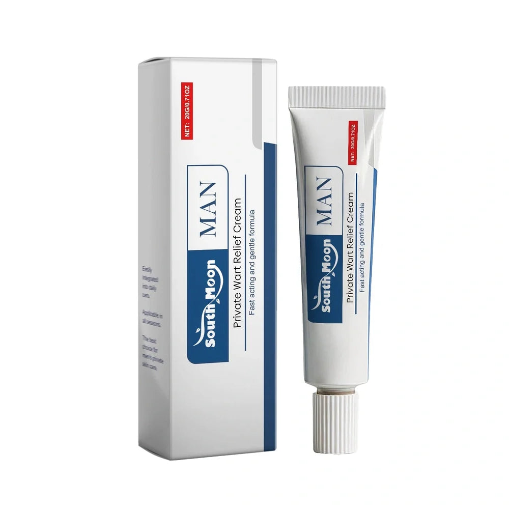 20g tube of Man Private Wart Relief Cream with salicylic acid for genital wart treatment