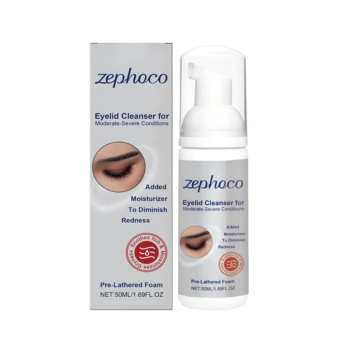 50ml bottle of eyelid cleansing gel for moderate to severe conditions.
