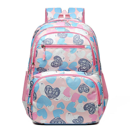 Blue student backpack with air pillow shoulder straps and Oxford cloth exterior